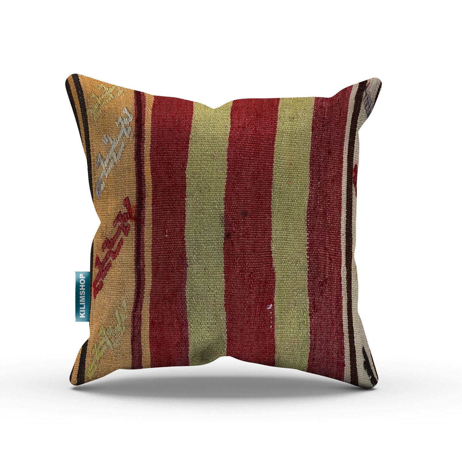 Vintage Kilim Cushion Cover 40x40 cm Square Wool Kelim Pillow Moroccan Decor