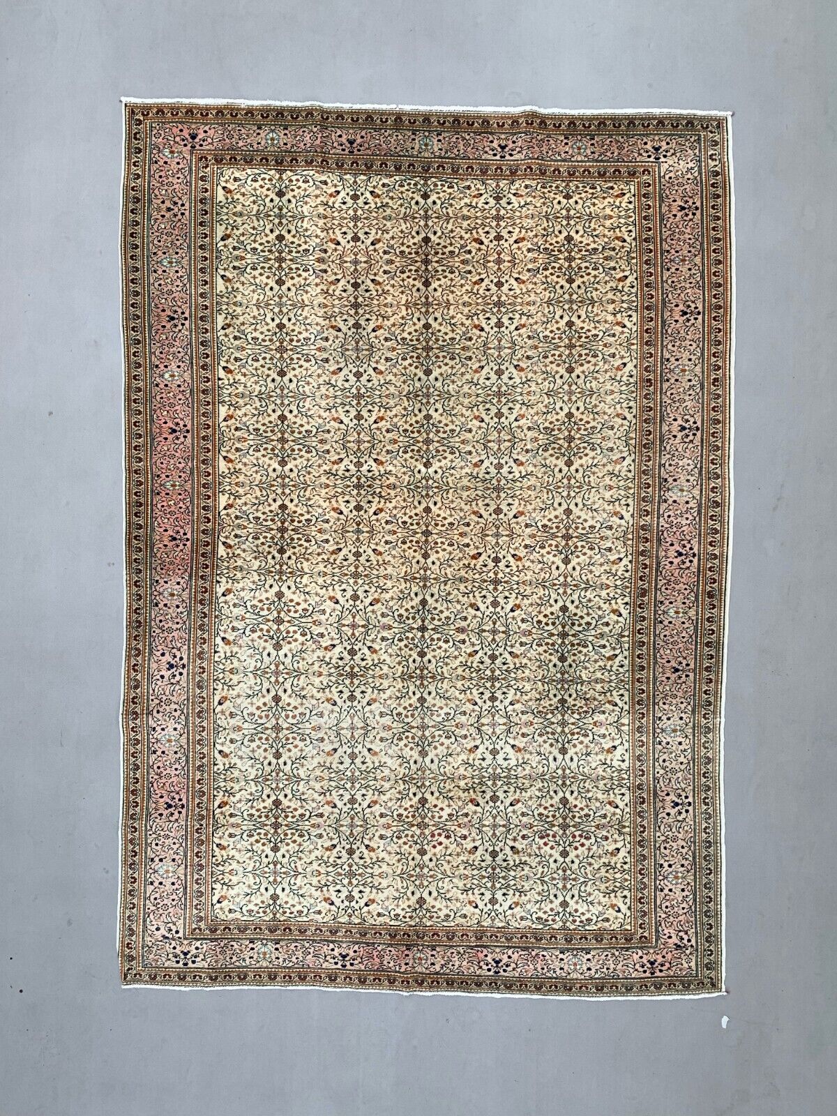 Vintage Turkish Rug 200x290 cm, Tribal Wool Carpet Large