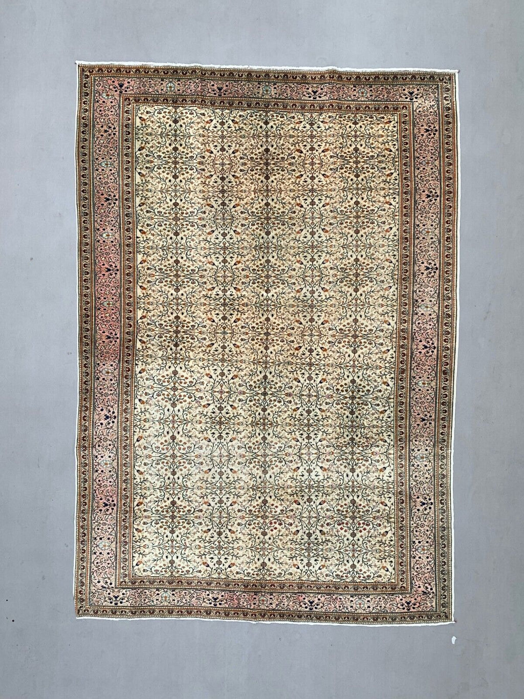 Vintage Turkish Rug 200x290 cm, Tribal Wool Carpet Large