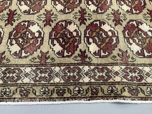 Vintage Turkish Rug 225x131 cm shabby carpet Central Anatolian Medium