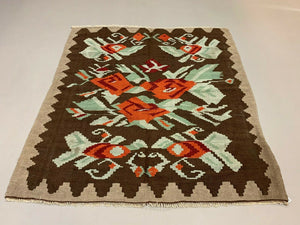 Vintage Turkish Square Kilim 165x150 cm Kelim Wool Rug Medium kilimshop.myshopify.com