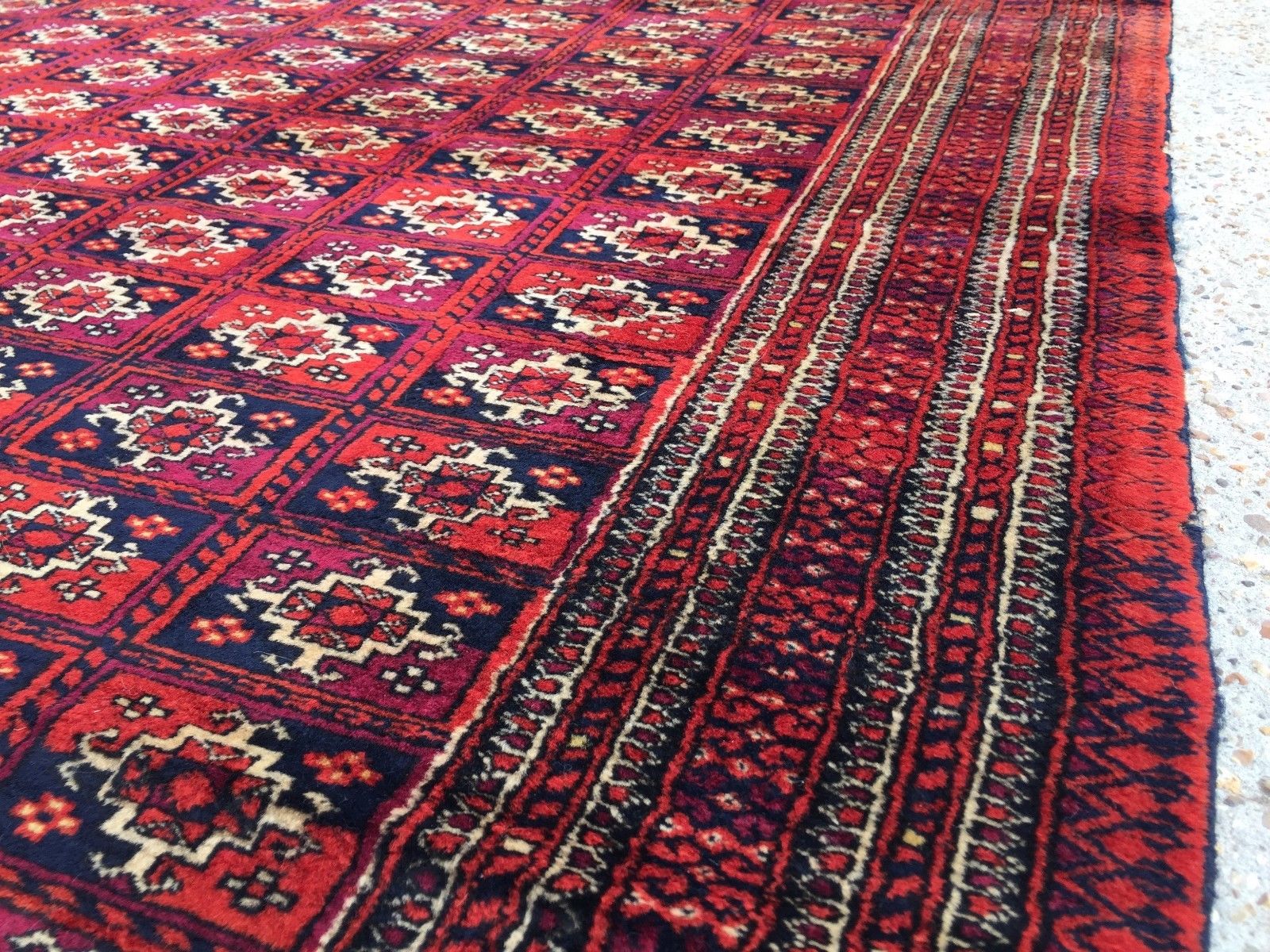 Antique Vintage Traditional Turkoman Rug Oriental Hand Made Rug 180x122cm boho Antiques:Carpets & Rugs kilimshop.myshopify.com