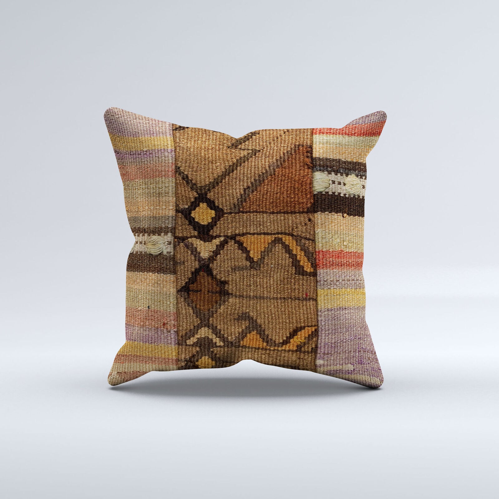 Vintage Turkish Kilim Cushion Cover 40x40 cm Square Wool Kelim Pillowcase  40843