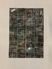 Distressed Vintage Turkish Patchwork Rug 217x151 cm Wool Medium