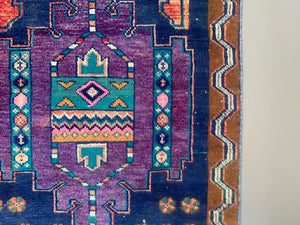 Vintage Turkish Oushak Rug 125x70 cm shabby carpet Ushak Region Small