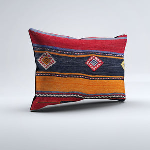 Vintage Turkish Kilim Cushion Cover 60x40 cm Wool Kelim Pillowcase 64656