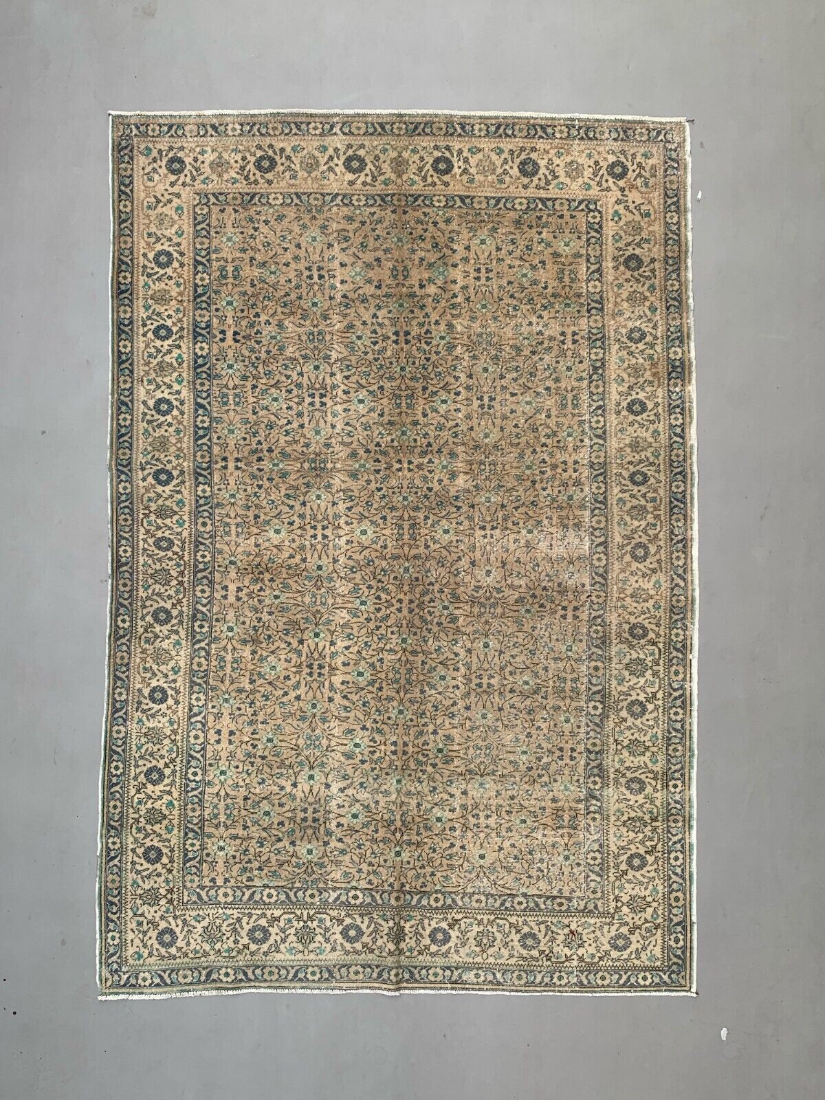 Vintage Turkish Rug 289x193 cm, Tribal Wool Carpet Large