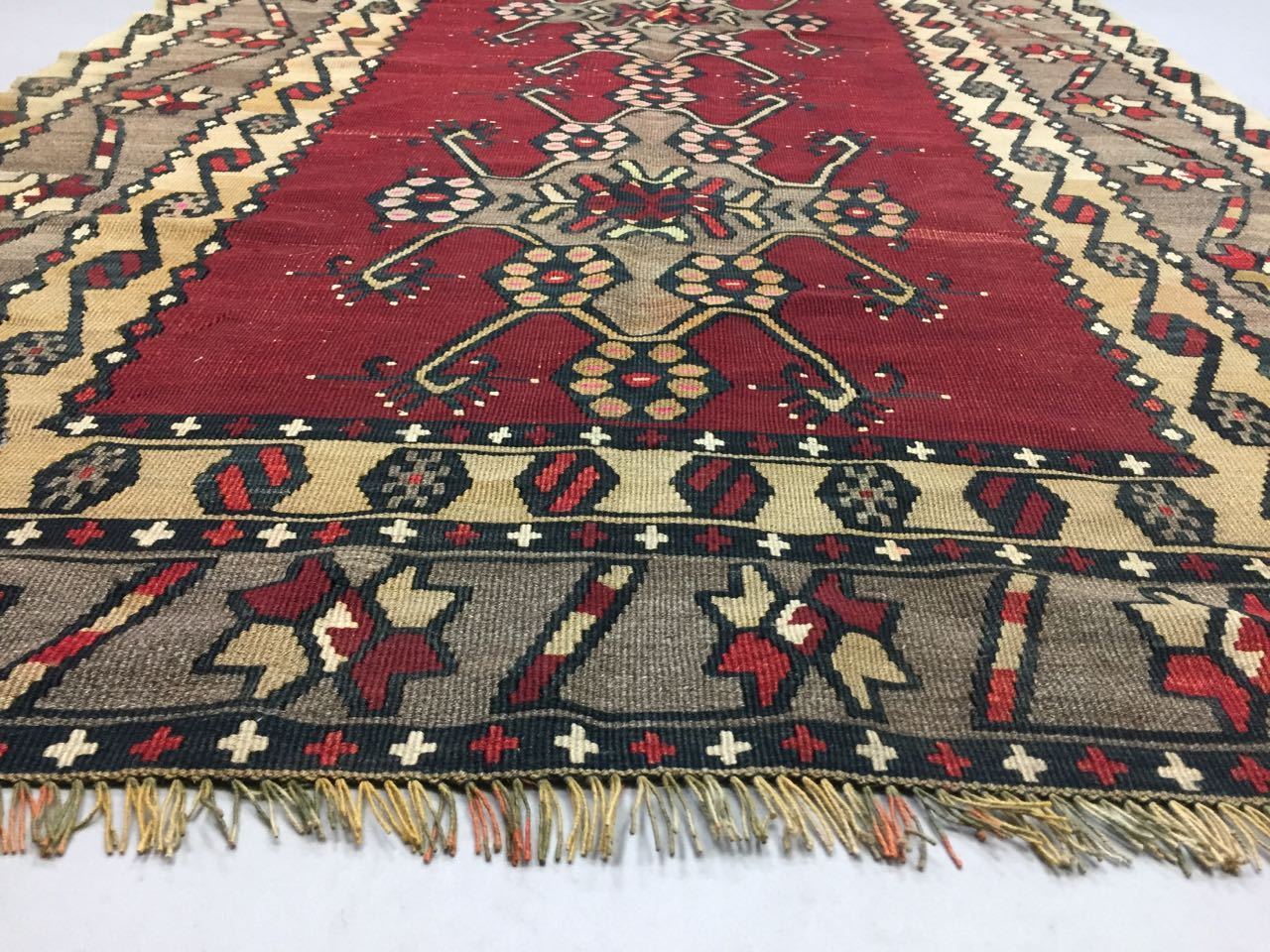 Vintage Turkish Kilim Kelim Rug shabby chic wool,Moroccan boho 250x135cm Large Antiques:Carpets & Rugs kilimshop.myshopify.com