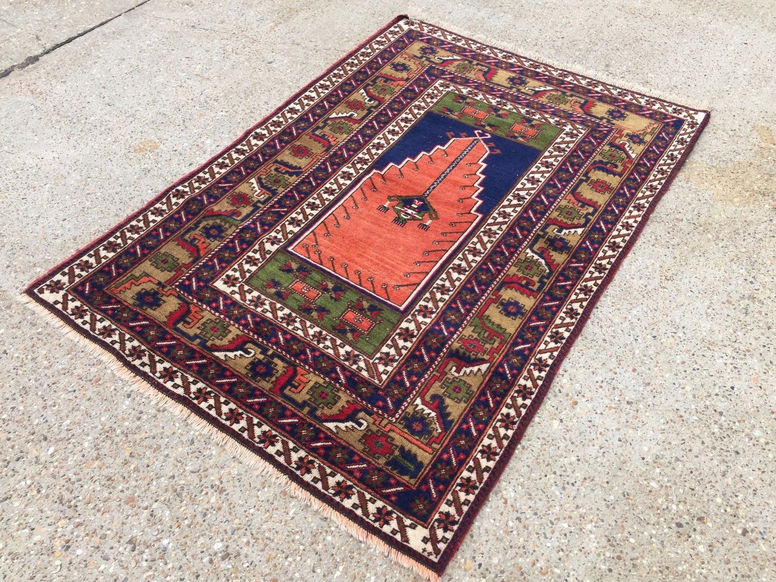 £950 Turkish Vintage Prayer Rug vegetable dye175x115cm Persian Afghan Tribal Home, Furniture & DIY:Rugs & Carpets:Rugs kilimshop.myshopify.com