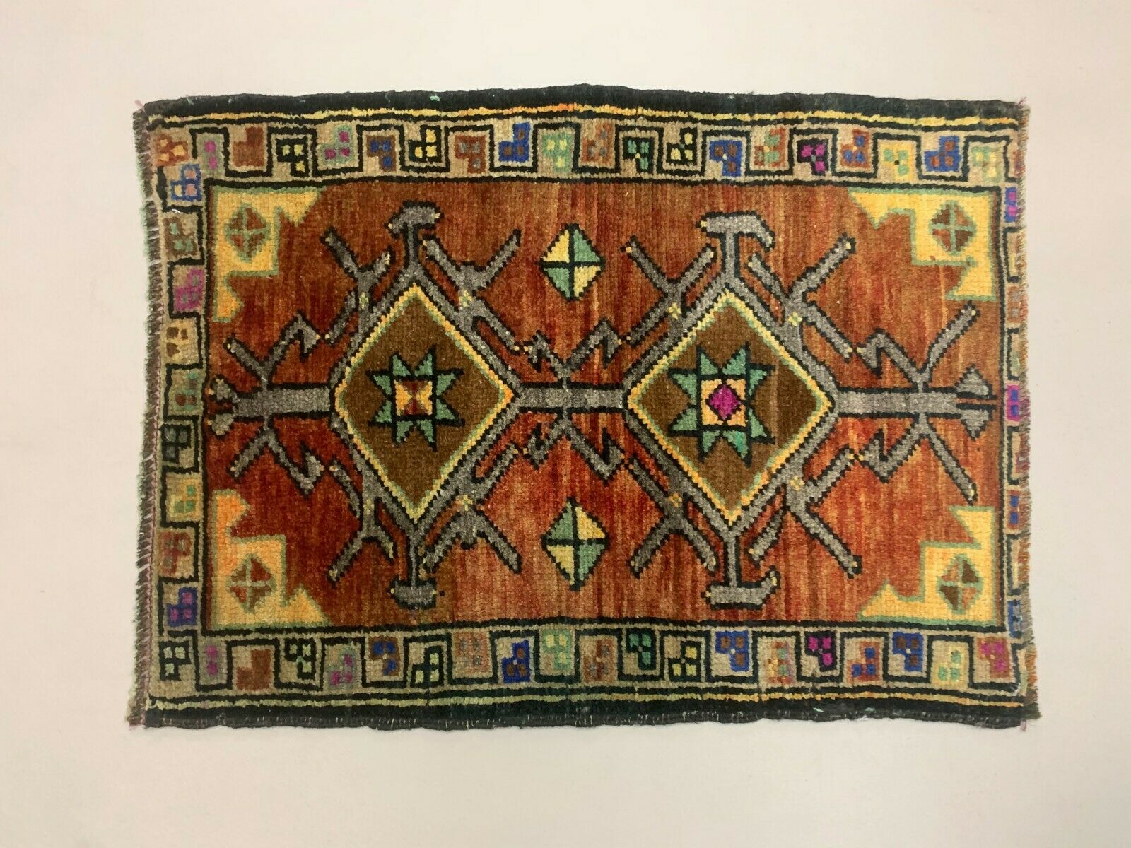 Small Vintage Turkish Rug 90x60 cm, Short Runner, Tribal, Shabby Chic Antiques:Carpets & Rugs kilimshop.myshopify.com