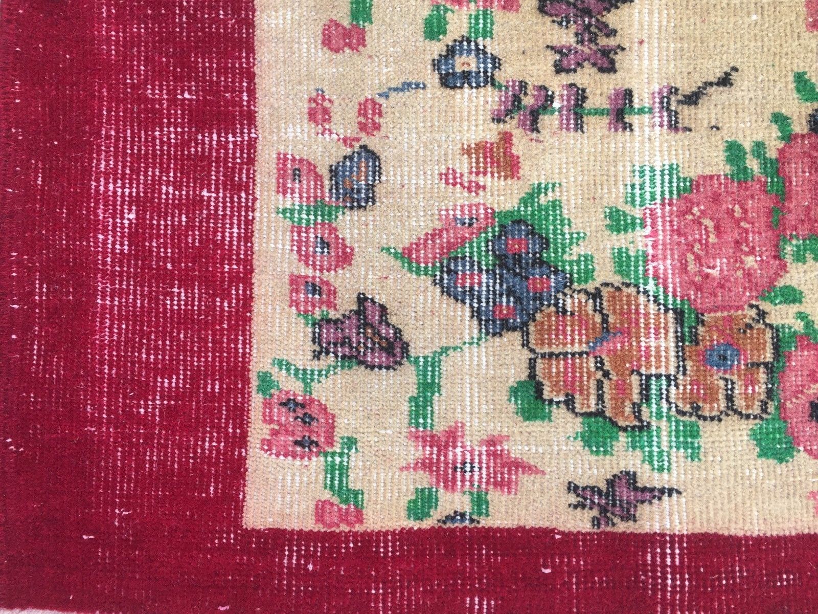 Old tribal HandMade Distressed Persian Wool Rug country house chic Turkish Home, Furniture & DIY:Rugs & Carpets:Rugs kilimshop.myshopify.com