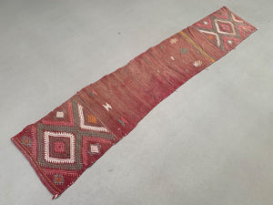 Old Turkish narrow Kilim Runner 203x41 cm shabby chic, vintage kelim