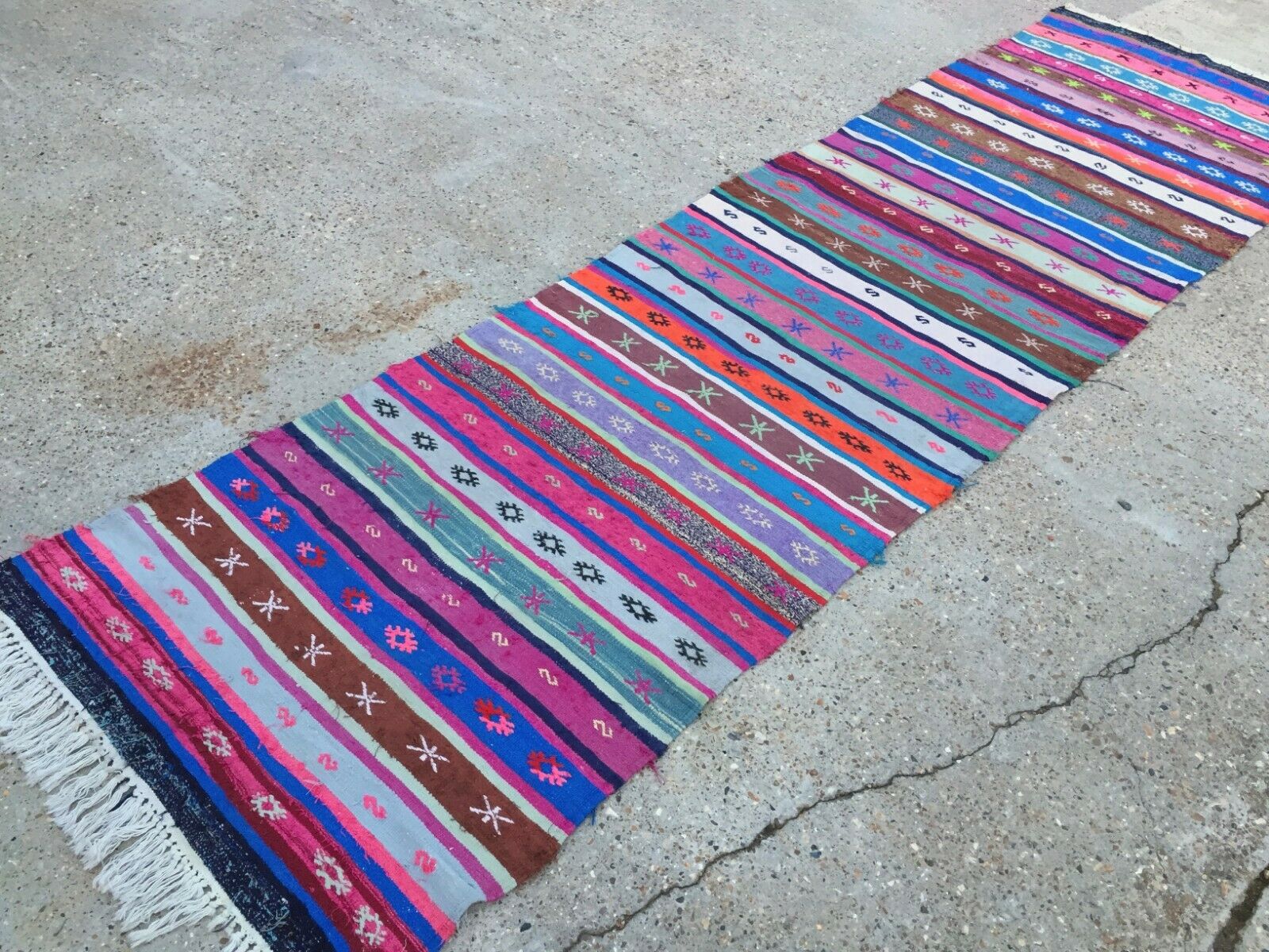 Vintage Turkish Kilim Rug Runner 340x93 cm shabby old country home Kelim rug Antiques:Carpets & Rugs kilimshop.myshopify.com