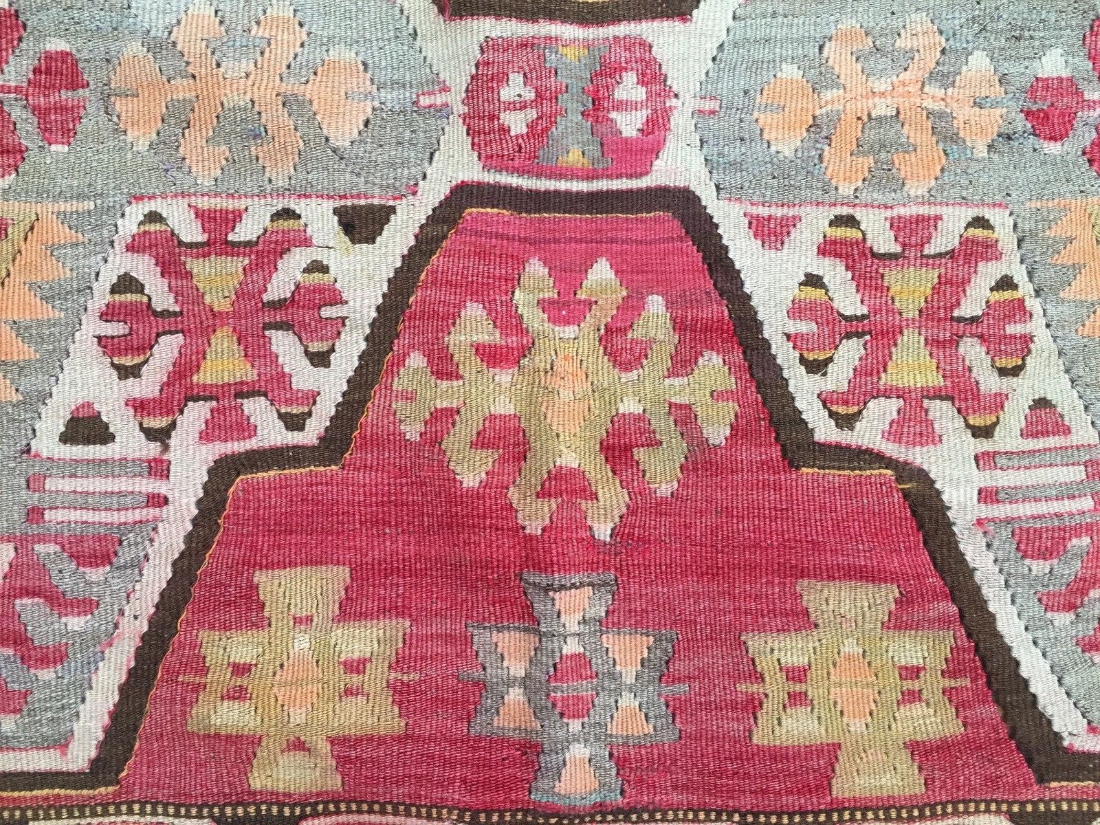 Vintage Turkish Kilim Kelim Rug 370x145 cm shabby chic wool, country home, boho Antiques:Carpets & Rugs kilimshop.myshopify.com