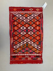 Vintage Turkish Mini Kilim 83x49 cm Wool Small Kelim Runner, shabby Chic