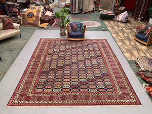 Turkish Bergama Rug 385x320 cm vintage carpet, Tribal Large Square