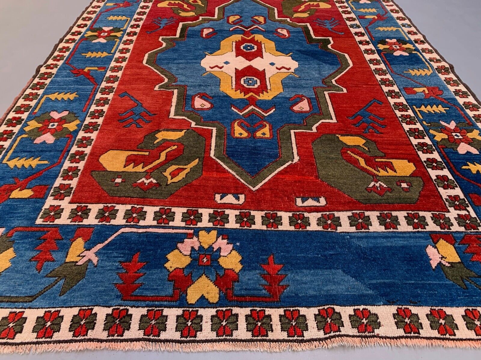 XL Old Turkish Kazak Rug Oriental 306x221 cm vintage carpet, Tribal Large