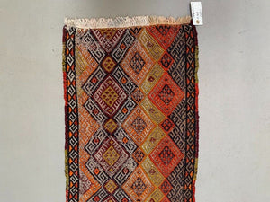 Vintage Turkish Mini Kilim 104x51 cm Wool Small Kelim Runner, shabby Chic