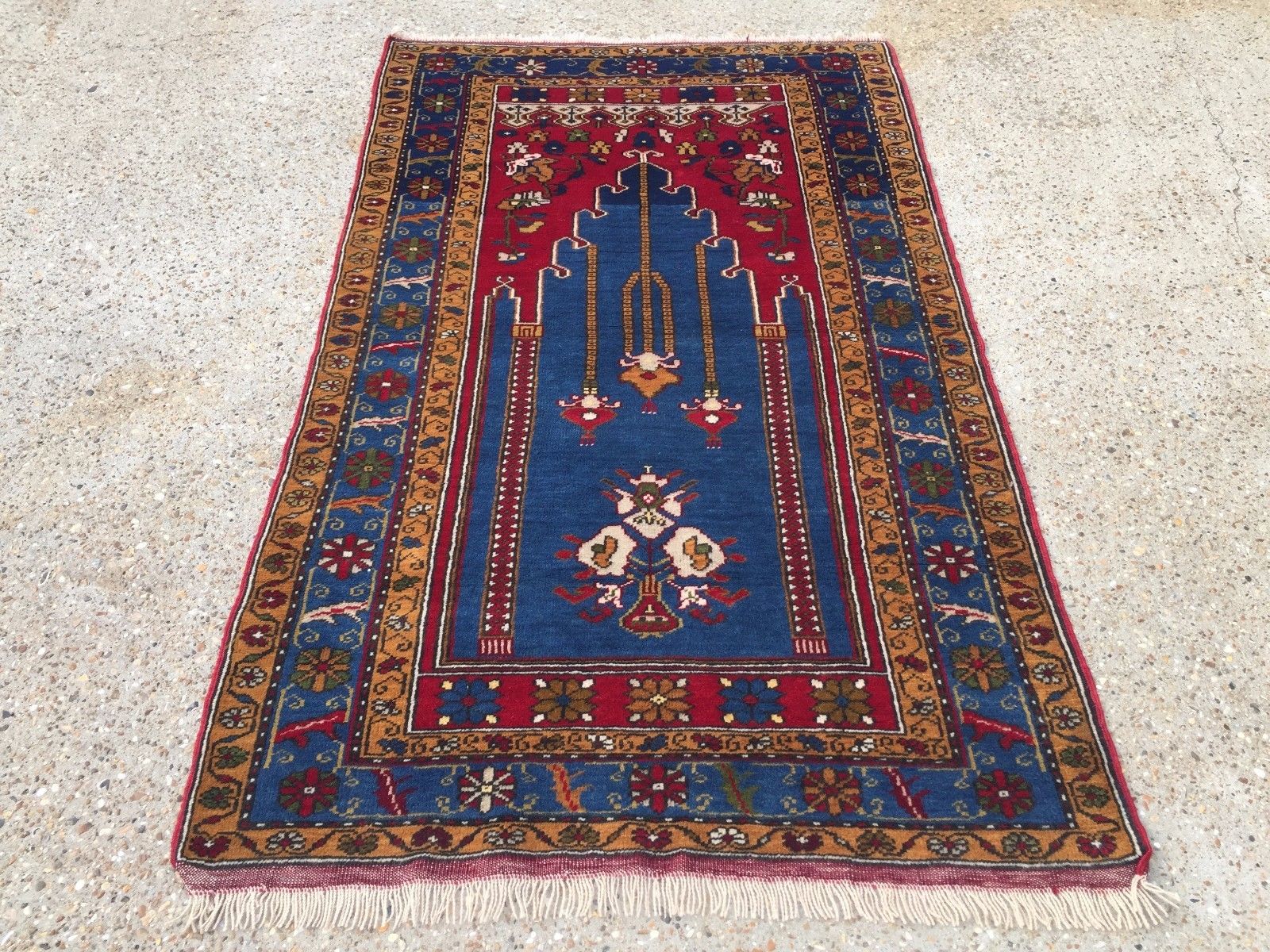 £950 Turkish Vintage Prayer Rug vegetable dye170x100cm Persian Afghan Tribal Home, Furniture & DIY:Rugs & Carpets:Rugs kilimshop.myshopify.com