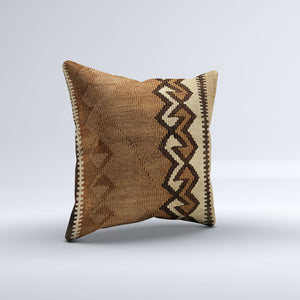 Vintage Turkish Kilim Cushion Cover 40x40 cm Square Wool Kelim Pillowcase  40851