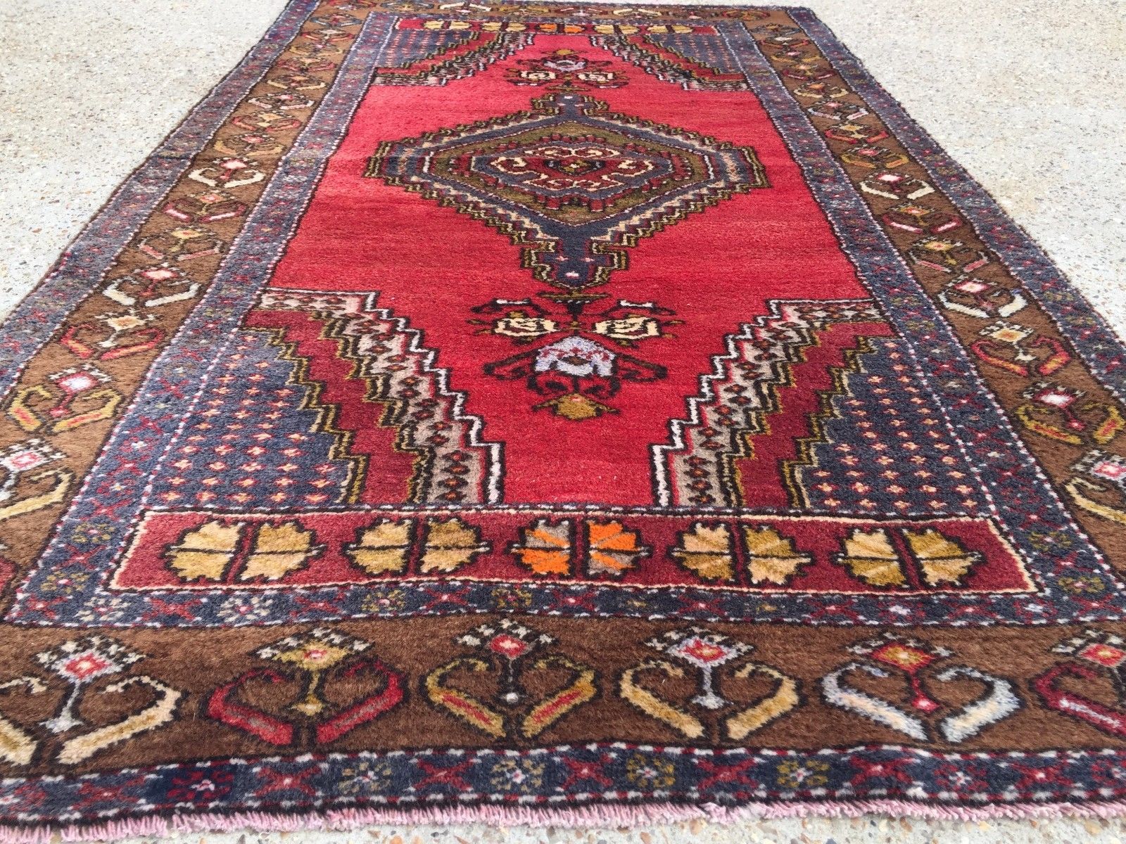£950 Turkish Vintage Prayer Rug vegetable dye 195x112cm Persian Afghan Tribal Home, Furniture & DIY:Rugs & Carpets:Rugs kilimshop.myshopify.com