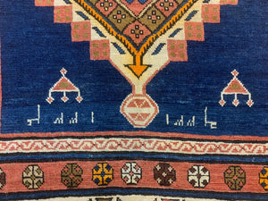 Antique Caucasian Rug 310x130 cm, Dated 1334 Kazak carpet. kilimshop.myshopify.com