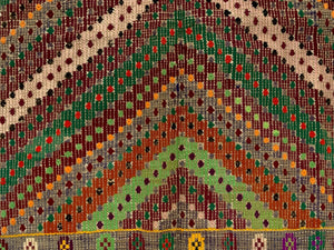 Large Vintage Turkish Kilim Rug 330x193 cm Wool Jajim Kelim