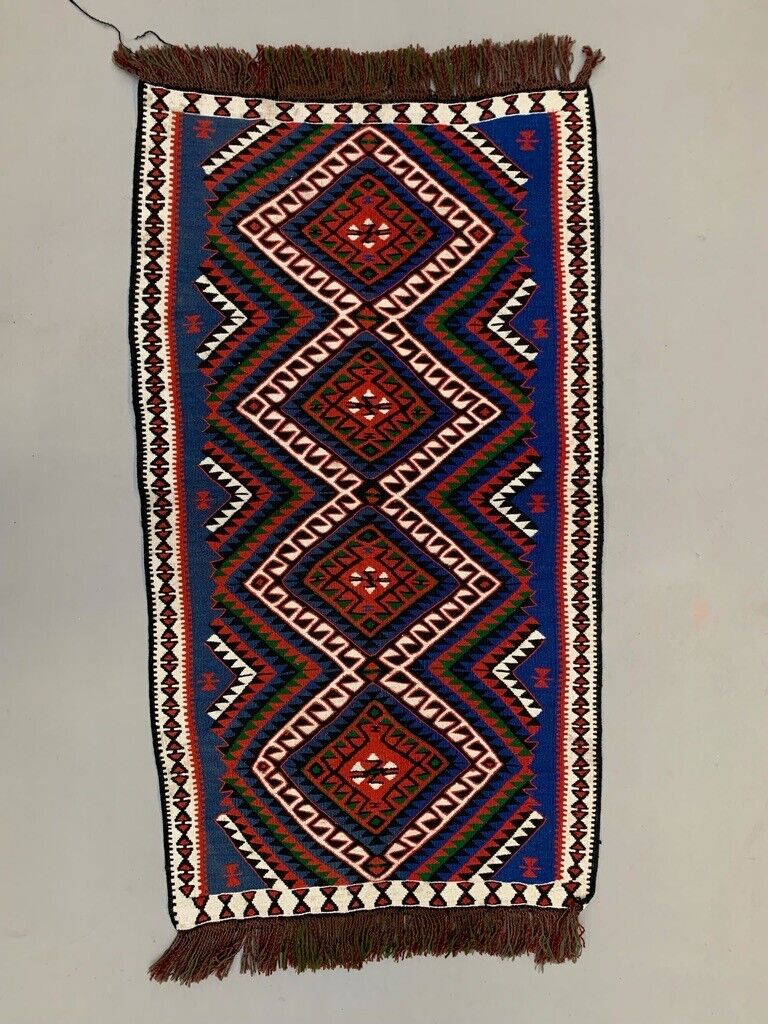 Small Vintage Turkish Kilim Rug 126x73 cm Wool Kelim