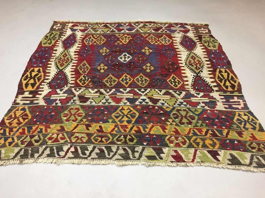 Vintage Turkish Kilim Kelim Rug shabby wool,Moroccan boho square 180x180cm Large Antiques:Carpets & Rugs kilimshop.myshopify.com