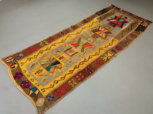 Old Turkish narrow Kilim Runner 243x96 cm, shabby chic, vintage decor kelim rug Antiques:Carpets & Rugs kilimshop.myshopify.com