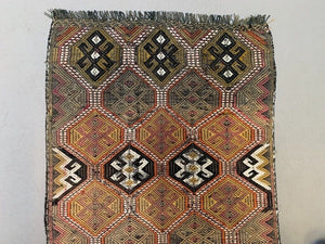 Vintage Turkish Mini Kilim 85x53 cm Wool Small Kelim Runner, shabby Chic