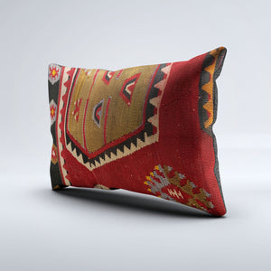 Vintage Turkish Kilim Cushion Cover 60x40 cm Square Wool Kelim Pillowcase 64720