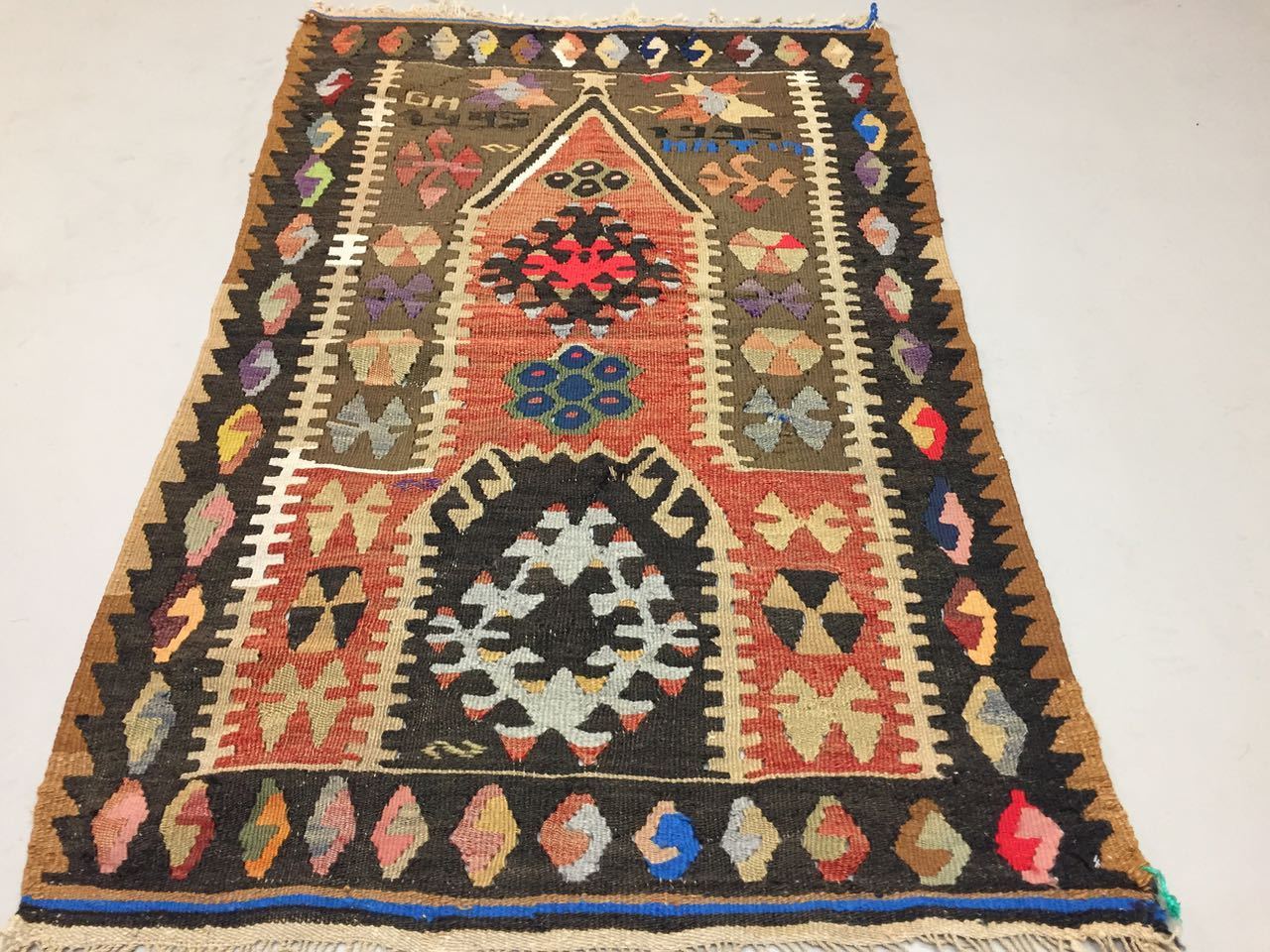 Traditional Turkish Kilim Rug shabby vintage wool country home Kelim 110x72cm Antiques:Carpets & Rugs kilimshop.myshopify.com