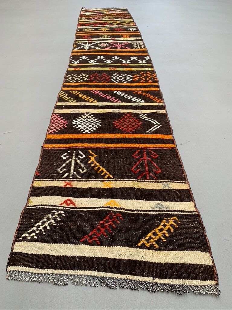 Old Turkish narrow Kilim Runner 300x51 cm shabby chic, vintage kelim