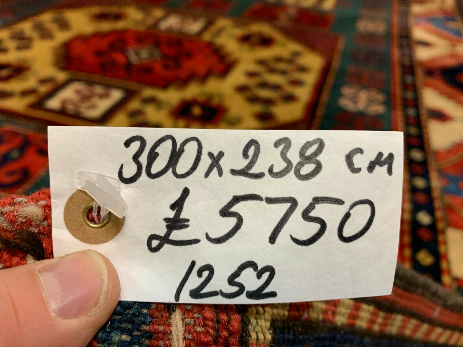 Vintage Kazak Rug 300x238 cm Afghan Large, Green Blue Red  Caucasian Karachoph kilimshop.myshopify.com