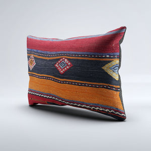 Vintage Turkish Kilim Cushion Cover 60x40 cm Wool Kelim Pillowcase 64656