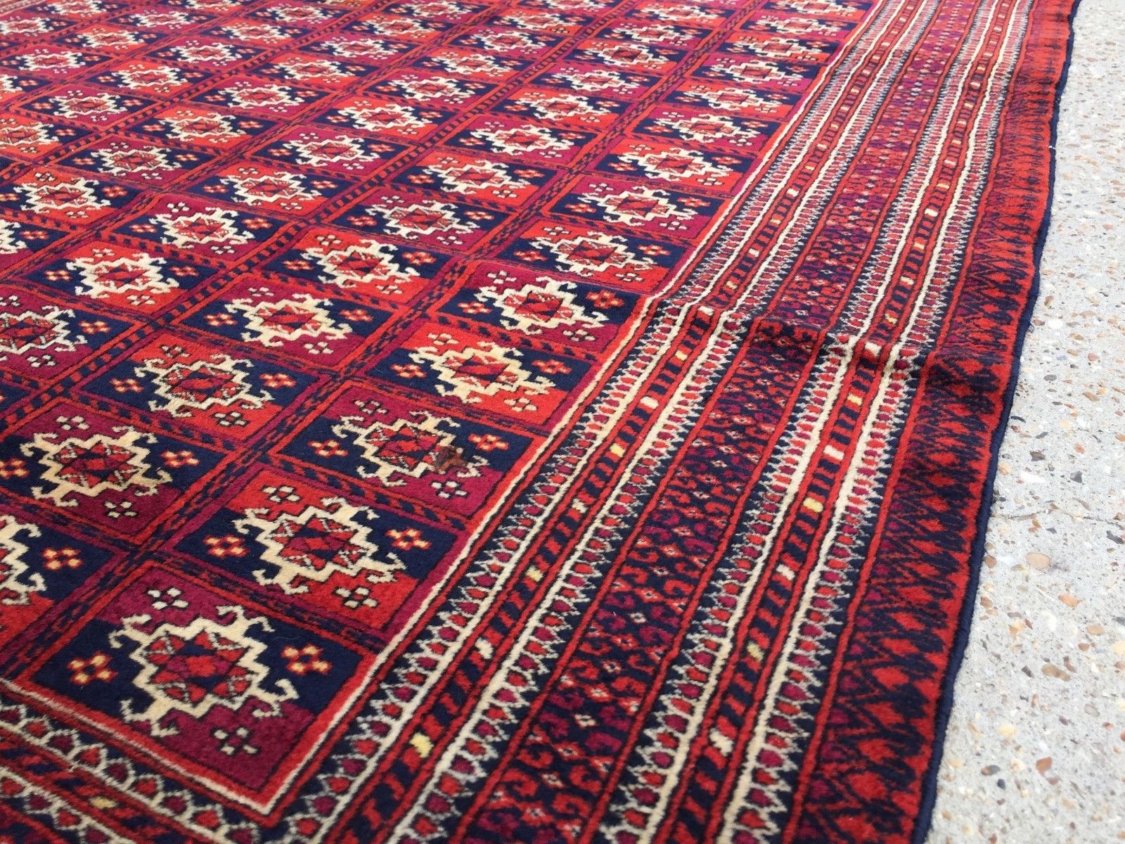 Antique Vintage Traditional Turkoman Rug Oriental Hand Made Rug 184x124cm boho Antiques:Carpets & Rugs kilimshop.myshopify.com