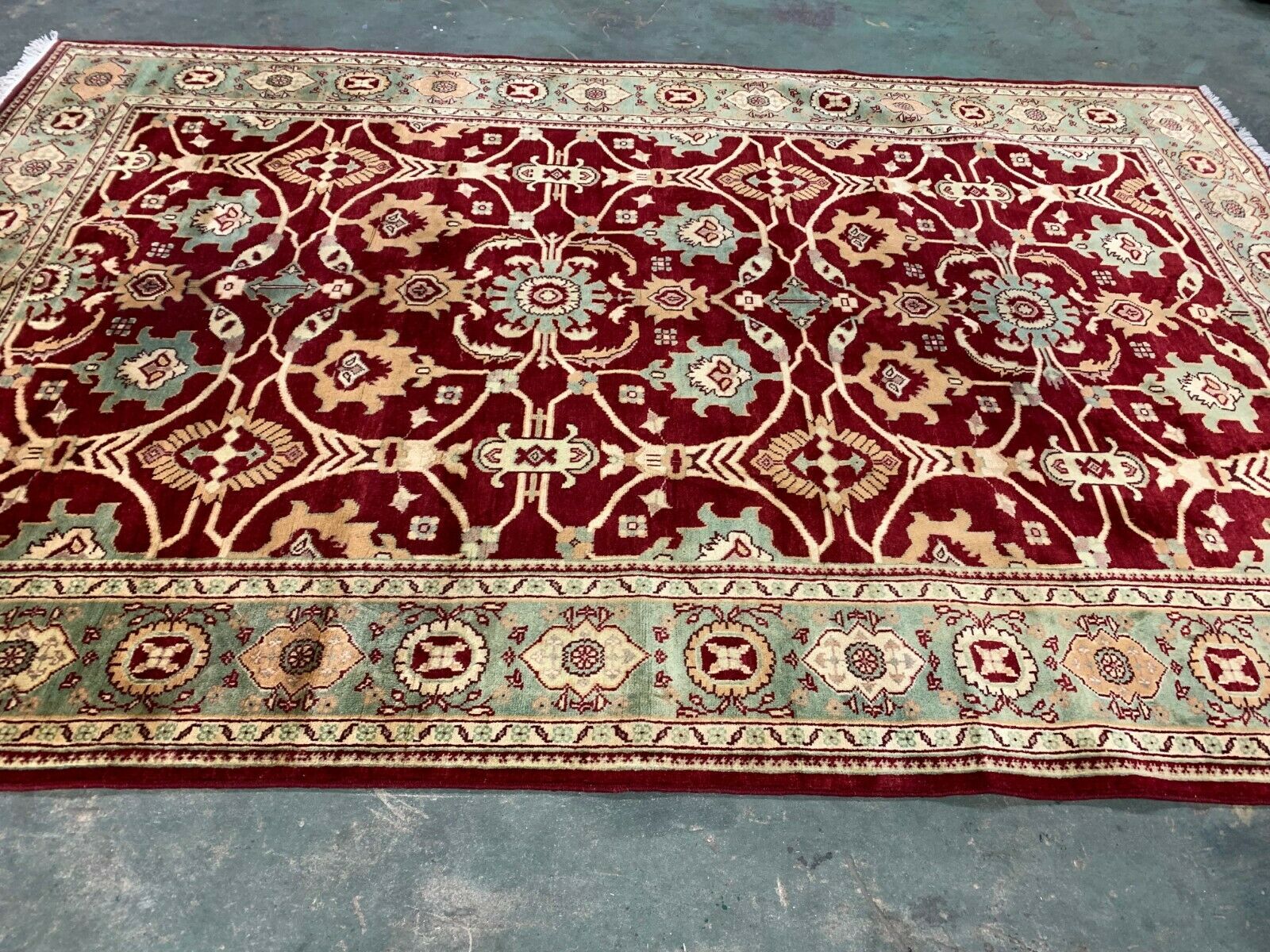 Fine Afghan Wool Ziegler Rug 275x183 cm Handmade Chobi Rug Red, Beige