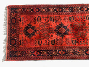 Afghan Khal Mohammadi Runner 307x81 cm, Vintage Turkoman Rug
