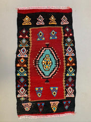 Vintage Turkish Mini Kilim 99x55 cm Wool Small Kelim Runner, shabby Chic