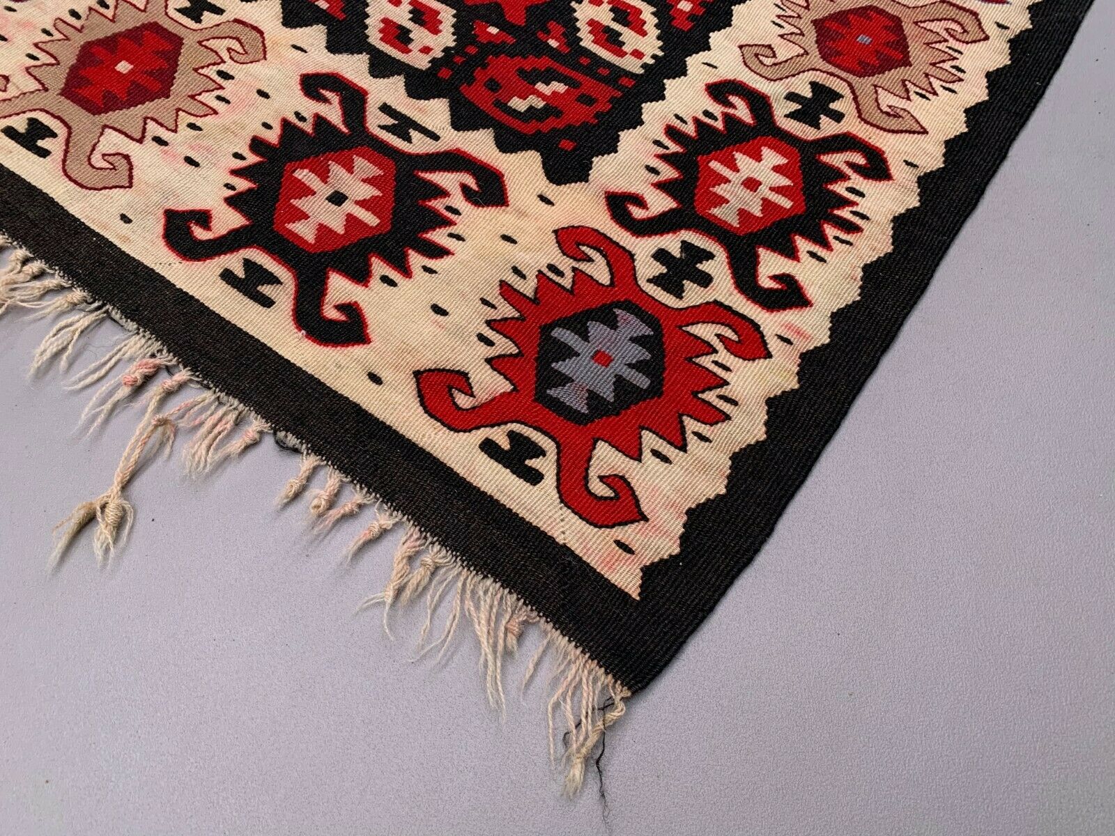 Vintage Kilim, Serbian Pirot Kelim Rug shabby wool 235x172 cm large