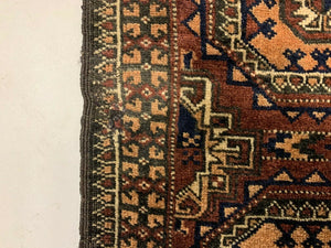 Vintage Taimuri Afghan Tribal Rug 188x94 cm Black Brown