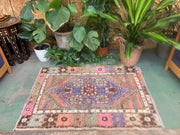 Shabby Turkish Oushak Rug 117x82 cm vintage carpet Ushak Region Small