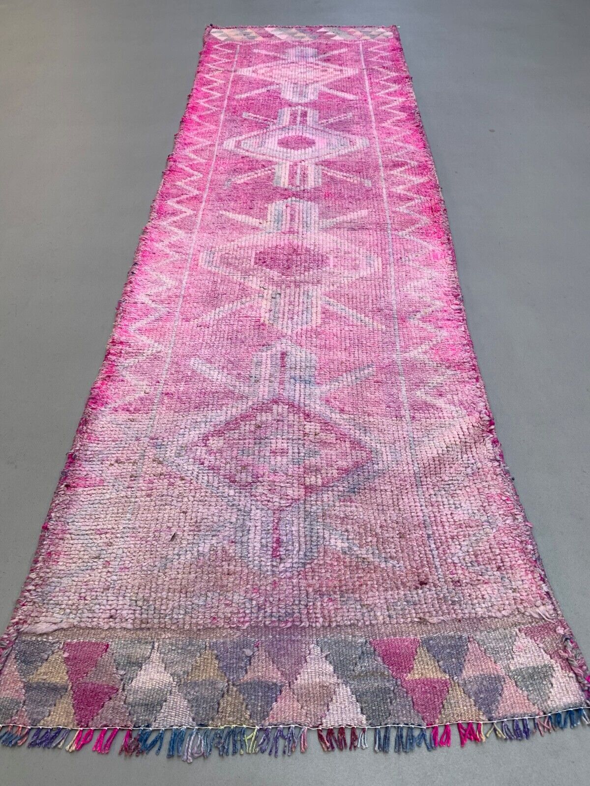 Vintage Turkish  Tribal Runner 318x90 cm veg dye wool rug tribal, handmade