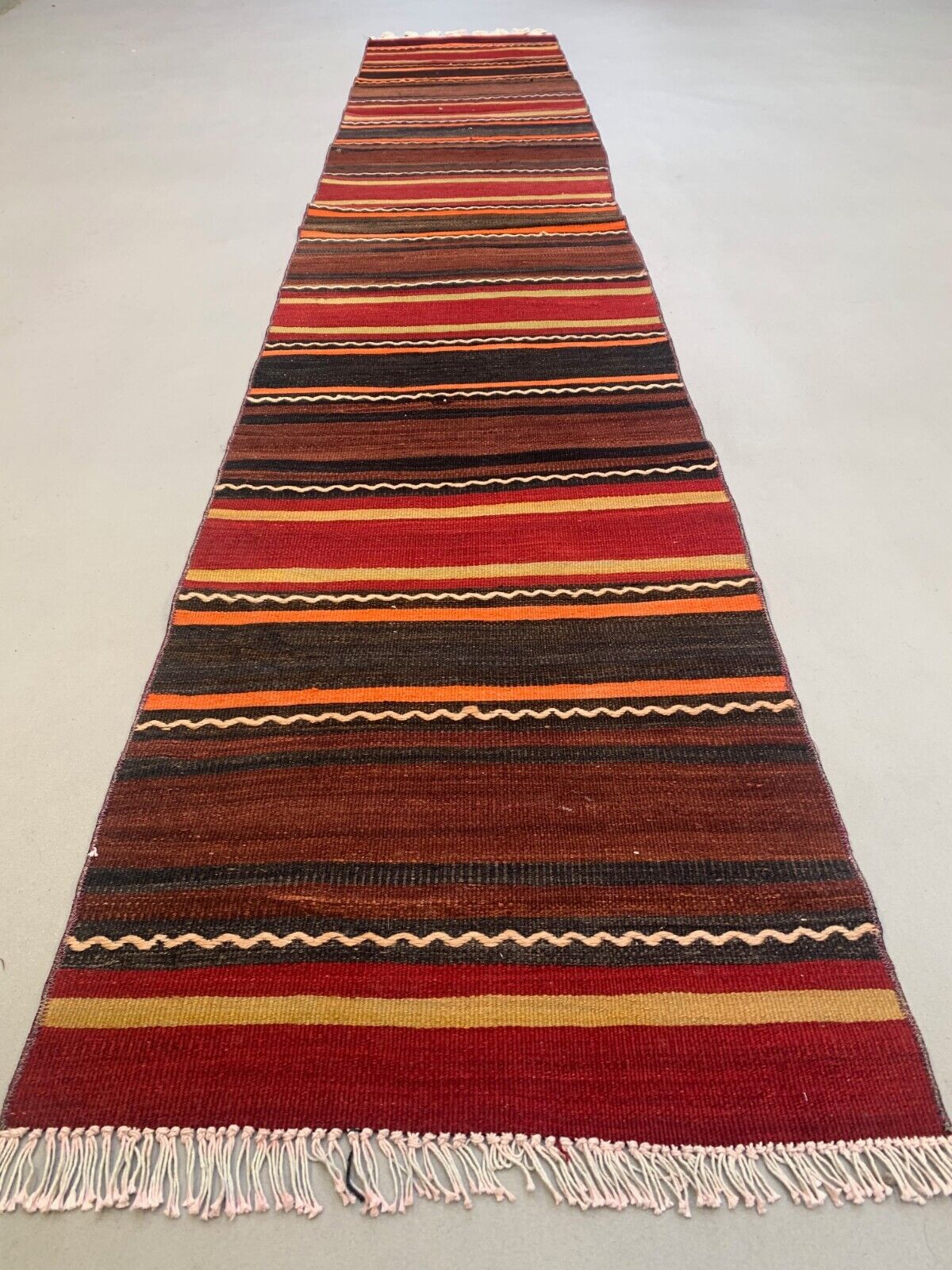 Old Turkish narrow Kilim Runner 320x58 cm shabby chic, vintage kelim