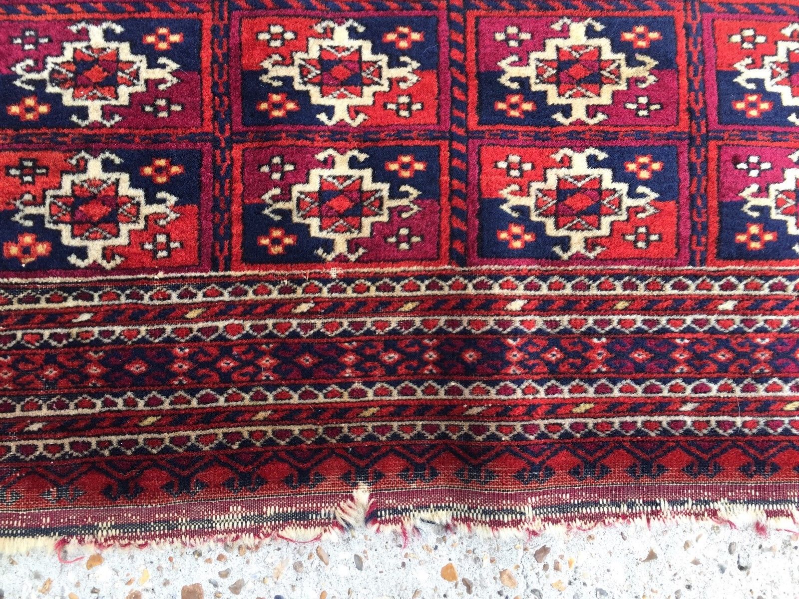 Antique Vintage Traditional Turkoman Rug Oriental Hand Made Rug 184x124cm boho Antiques:Carpets & Rugs kilimshop.myshopify.com