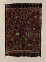 Large Vintage Turkish Kilim Rug 272x189 cm Wool Jajim Kelim