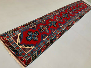 Very Long Turkish Runner 490x88 cm Tribal Rug, Red, Beige, Blue, Vintage