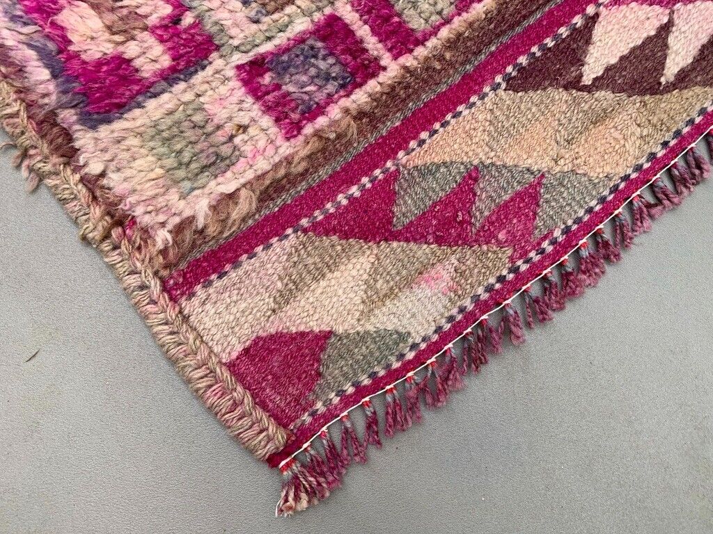 Vintage Turkish  Tribal Runner 360x93 cm veg dye wool rug tribal, handmade