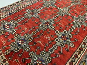 Vintage Turkish Kilim 375x214 cm Kelim Wool Rug Large Red, Black kilimshop.myshopify.com